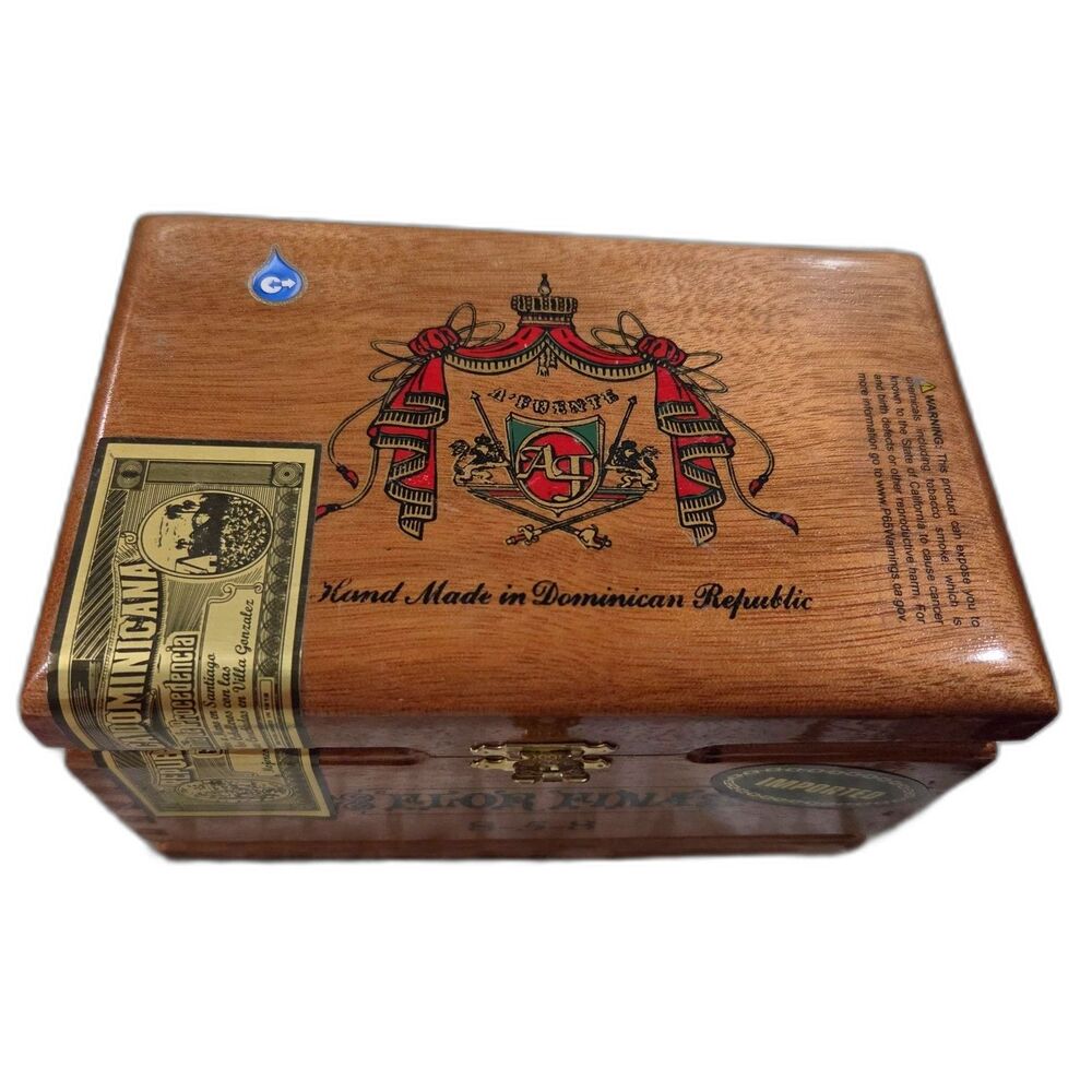 Empty Wood Cigar Box Arturo Fuente Flor Fina 8-5-8 Maduro Dominican Republic